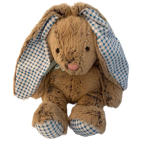 60% Off NWOT 20" Plush Bunny with Gingham Ears and Feet - Picture 1 of 3